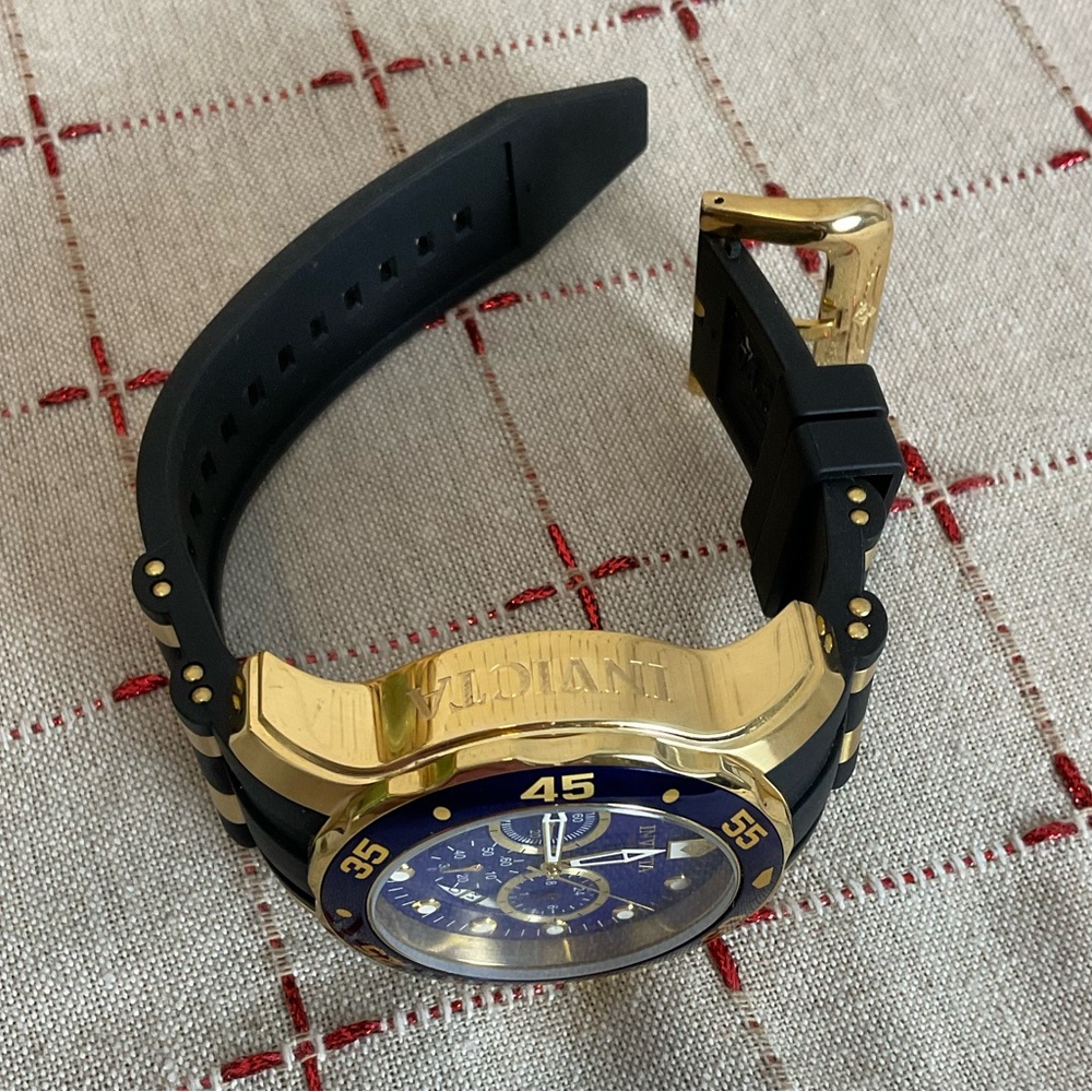 Invicta Pro Diver Collection Model 6983 Men’s Wristwatch 48mm Blue & Gold - Picture 7 of 12